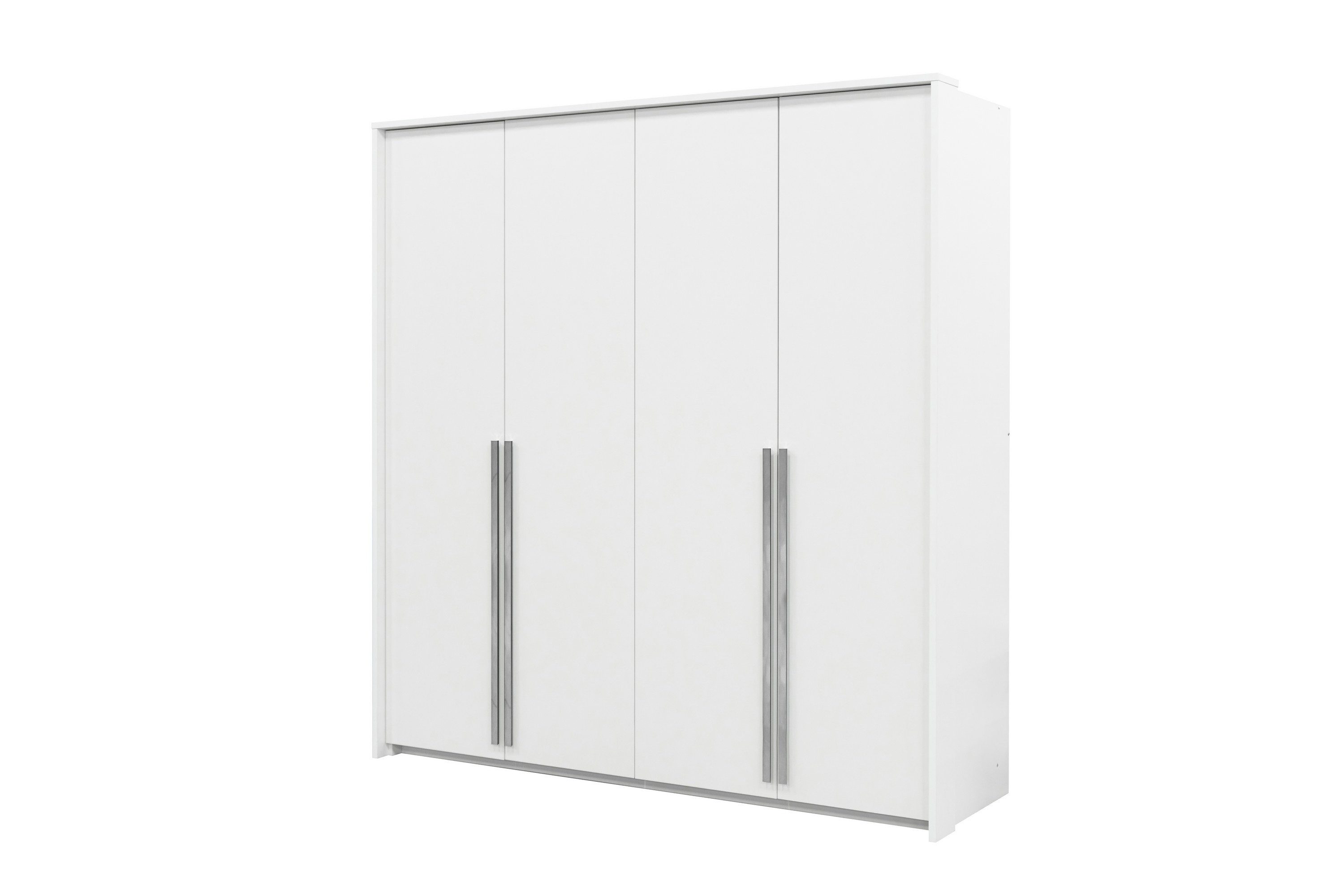 Masseno Drehtürenschrank AZIR 205 cm Kleiderschrank 4 Türen Schlafzimmerschrank Weiß