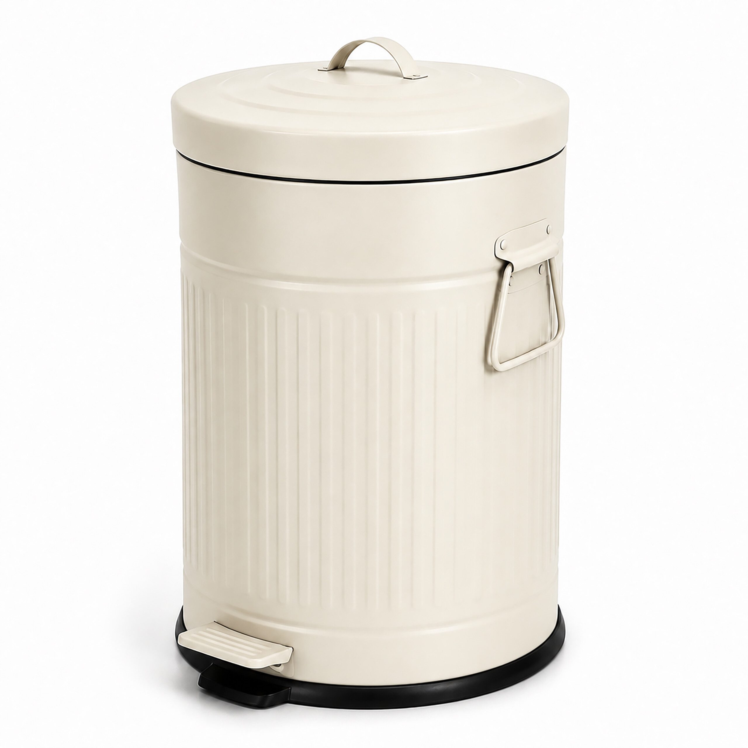 relaxdays Mülleimer Retro Mülleimer 20 Liter, Beige