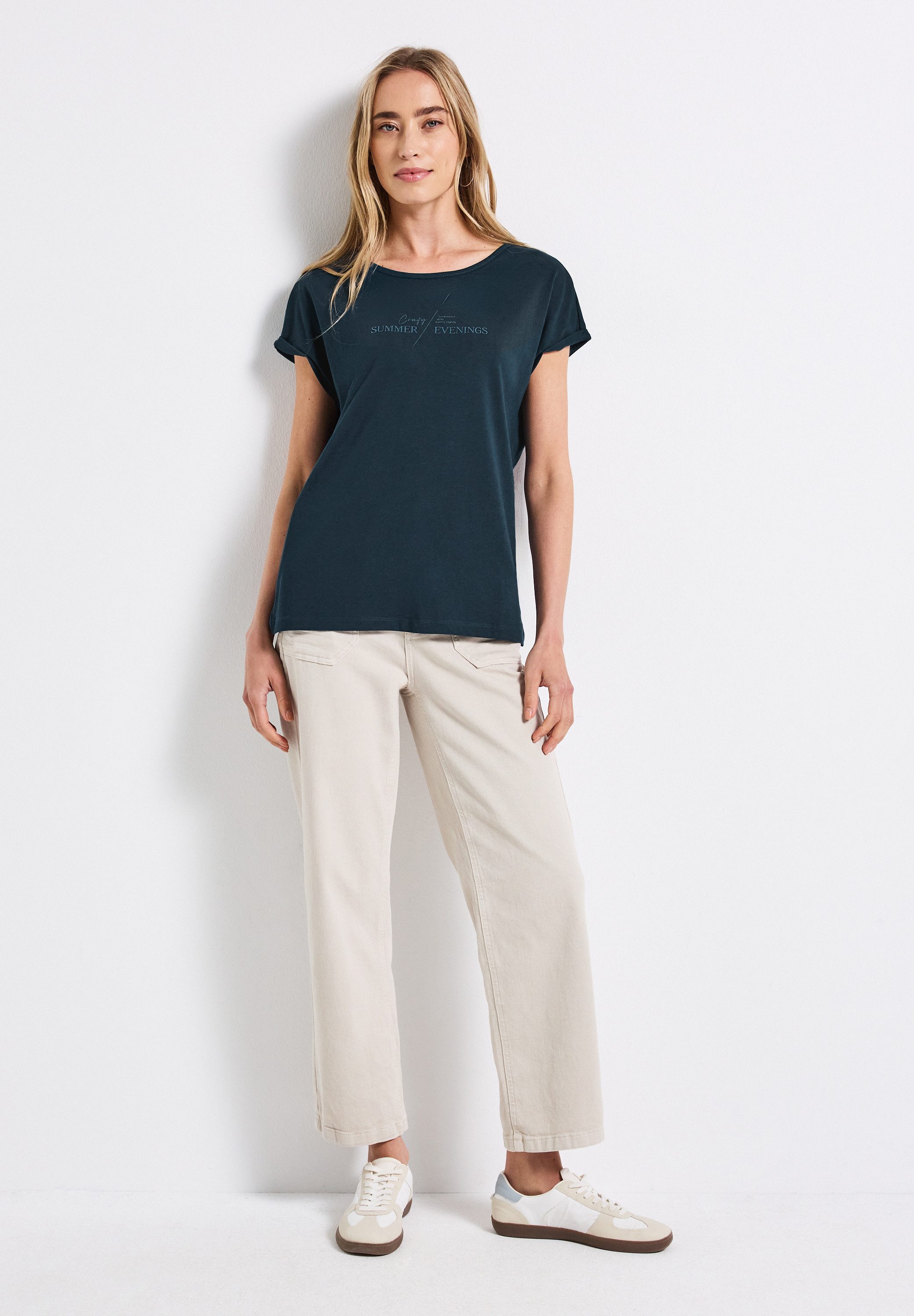 STREET ONE T-Shirt aus Baumwolle mit Stretchante