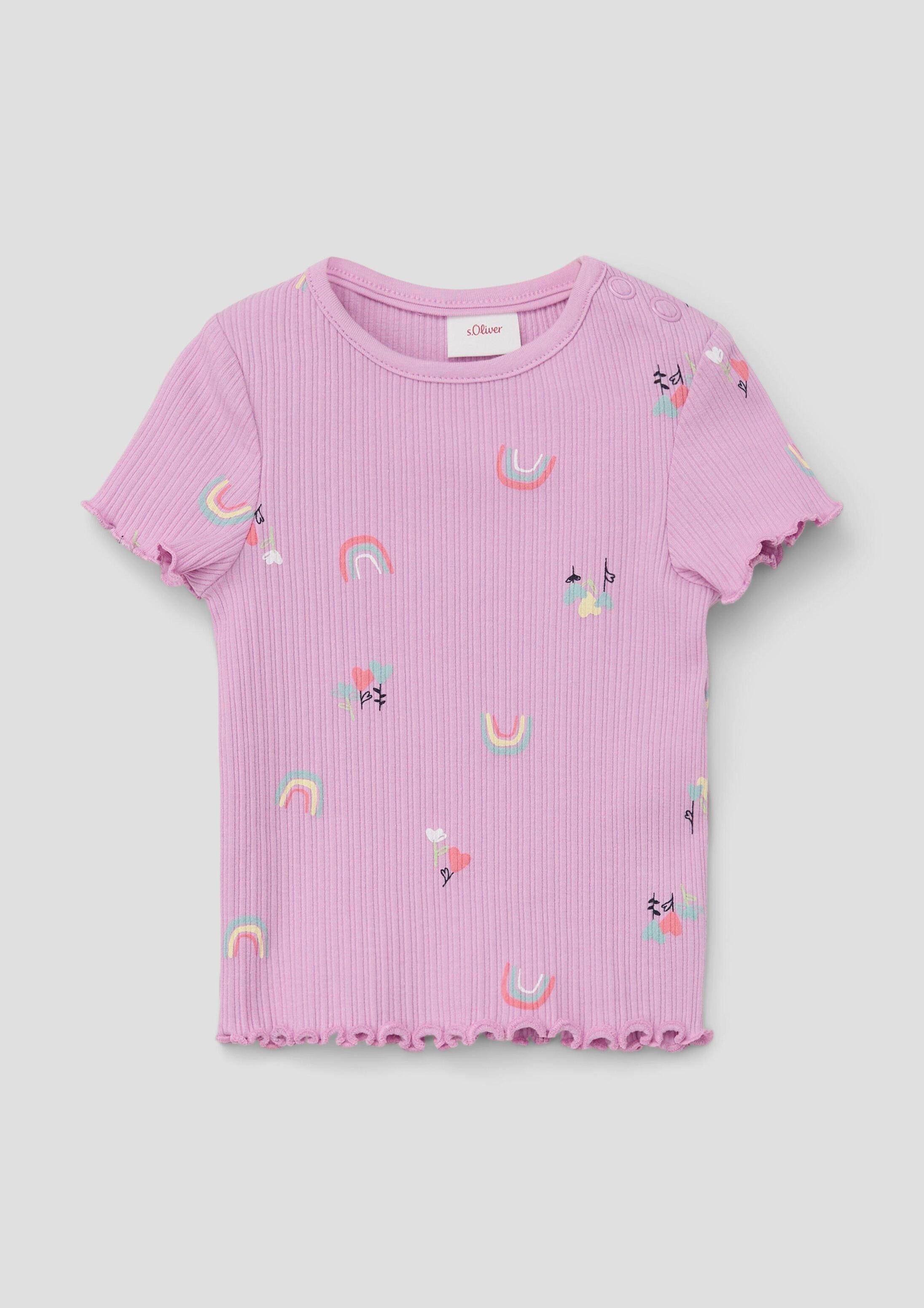 s.Oliver Kurzarmshirt T-Shirt T-Shirt aus Rippware