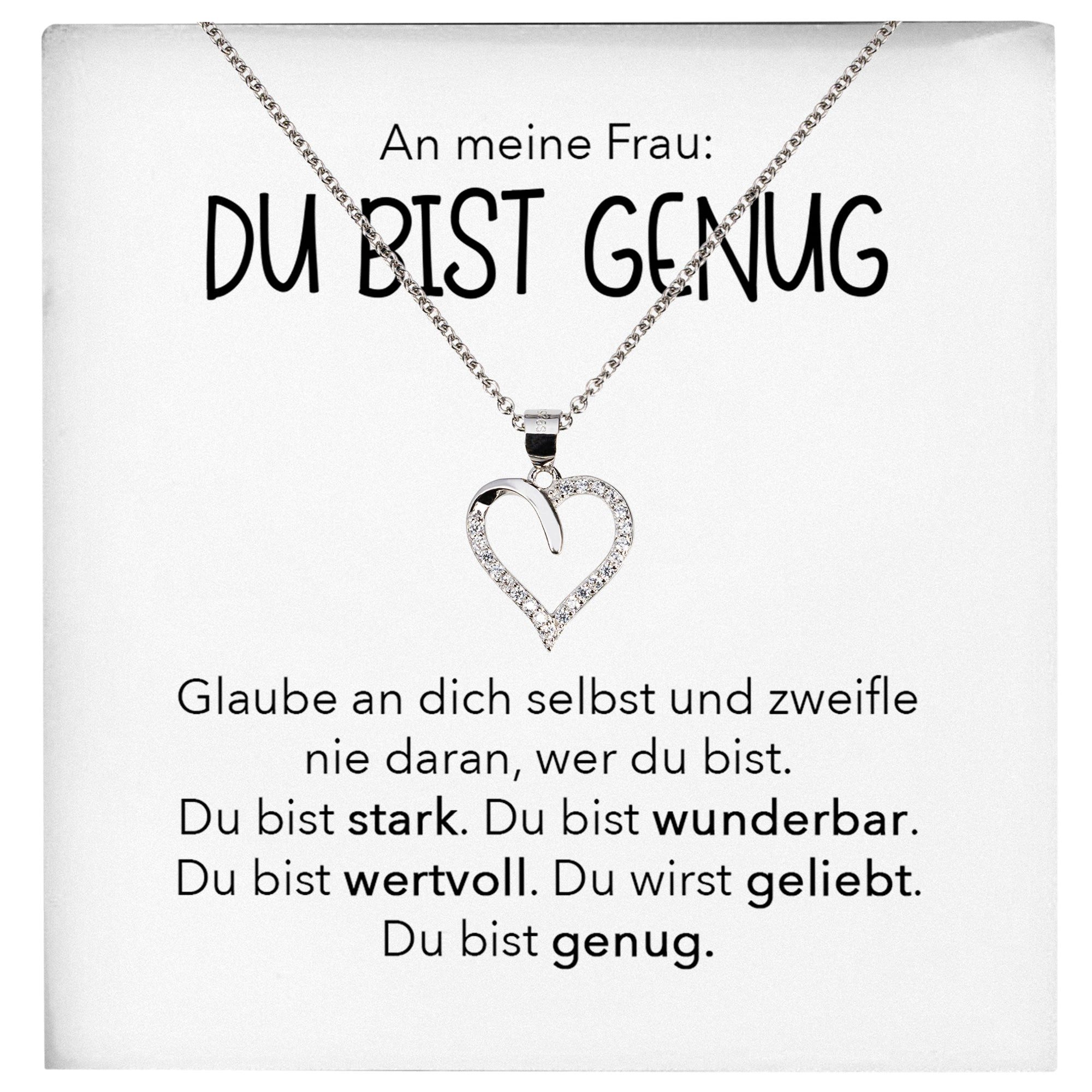 Schmuckset Ehefrau Hochzeitstag Valentinstag Du Bist Genug Geschenk Halskette