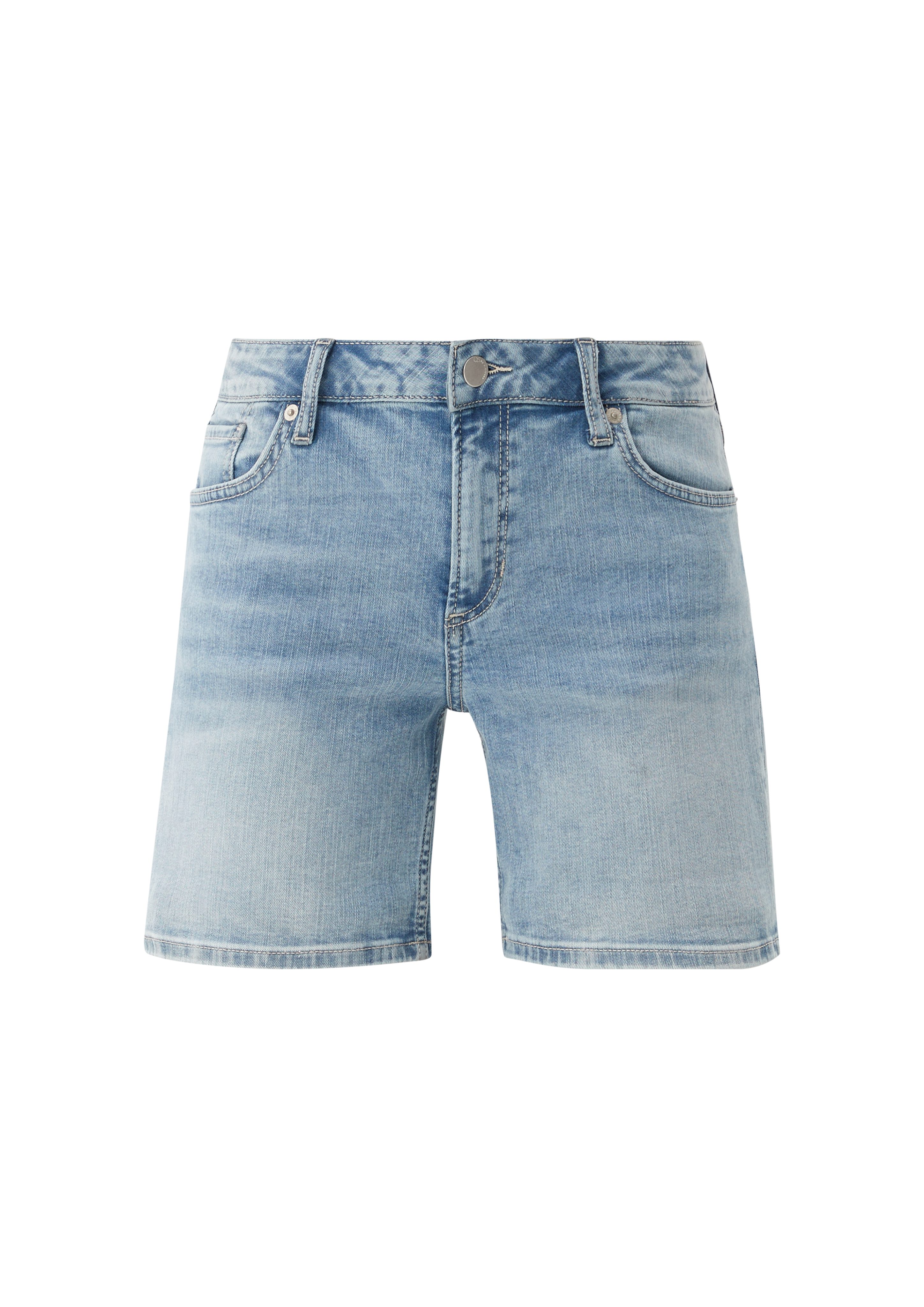 Fit Slim / / / Jeans-Shorts Leg himmelblau Rise Jeansshorts Abby Slim Mid QS Waschung