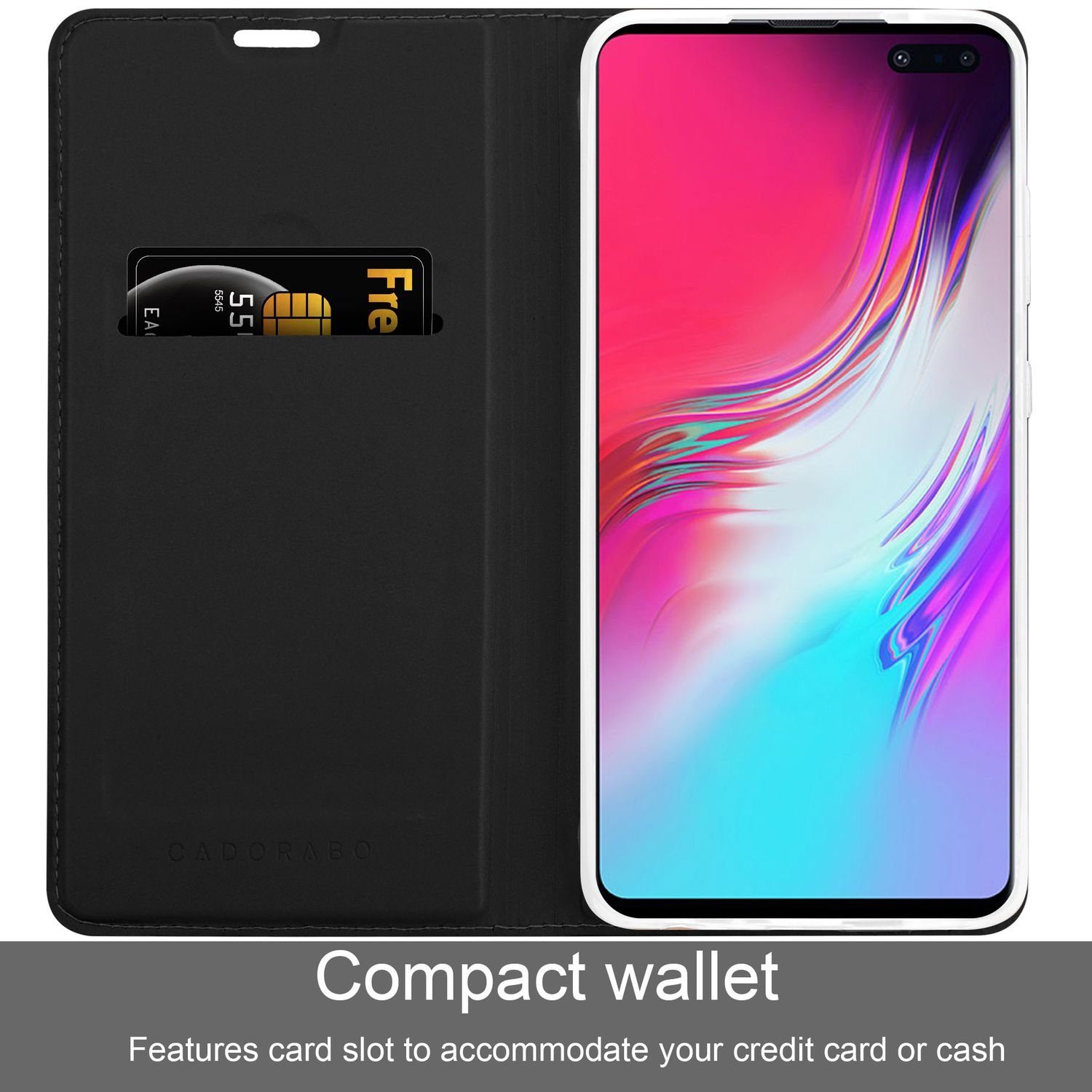 Cadorabo Handyhülle für Samsung Galaxy S10 5G Hülle Samsung Galaxy S10 5G, Schutzhülle Hülle mit Standfunktion, Magnetverschluss und Kartenfach