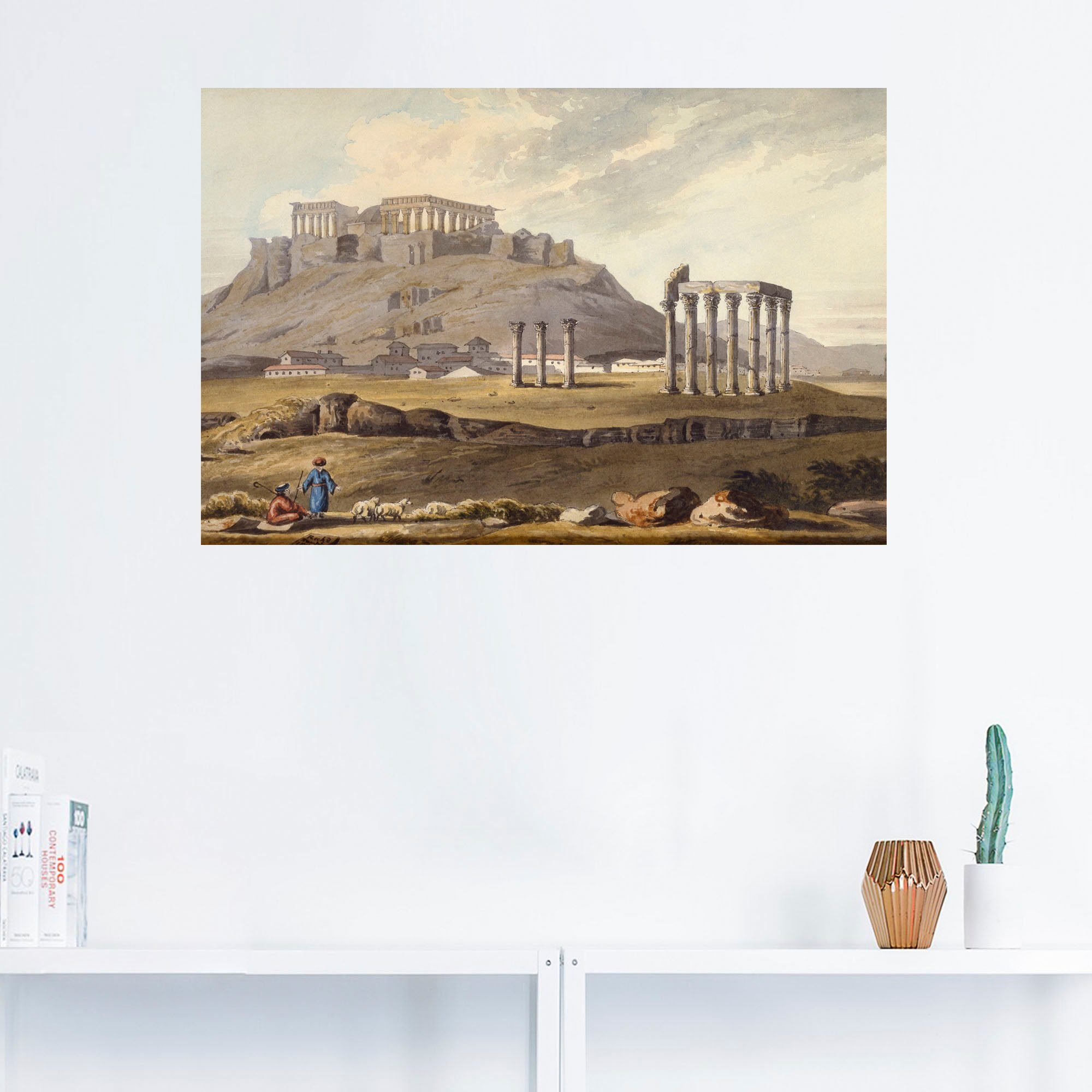 Artland Wandbild Der (1 des Tempel Poster Größen als Zeus, versch. St), Leinwandbild, in oder olympischen Gebäude Wandaufkleber Alubild