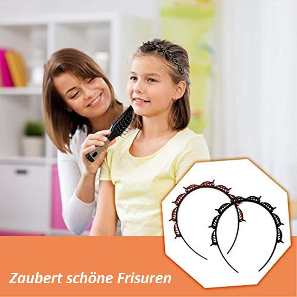 Dilara Haarreif 2 Stück Haarreifen mit Klammern und Zacken für Damen, Kinder & Mädchen, 2-tlg., Perfekter Halt ohne Verrutschen – stylisch & alltagstauglich