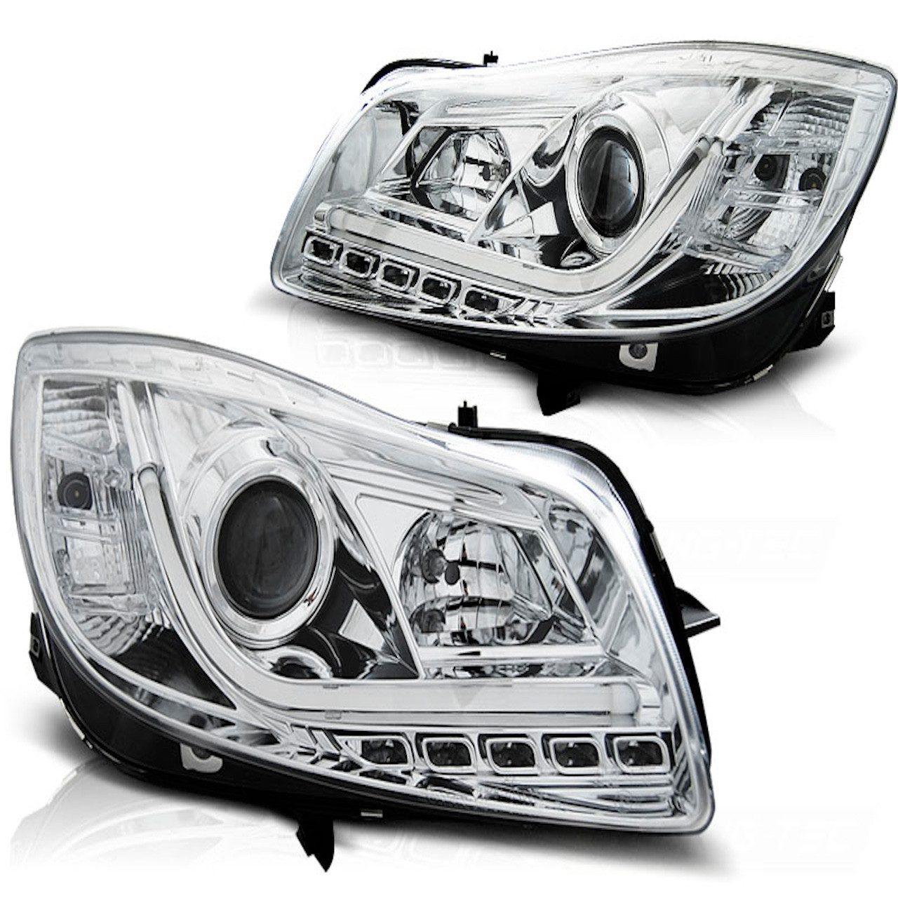 LLCTOOLS KFZ-Ersatzleuchte Scheinwerfer Passend für Opel Insignia A 08–12 Chrome LED DRL