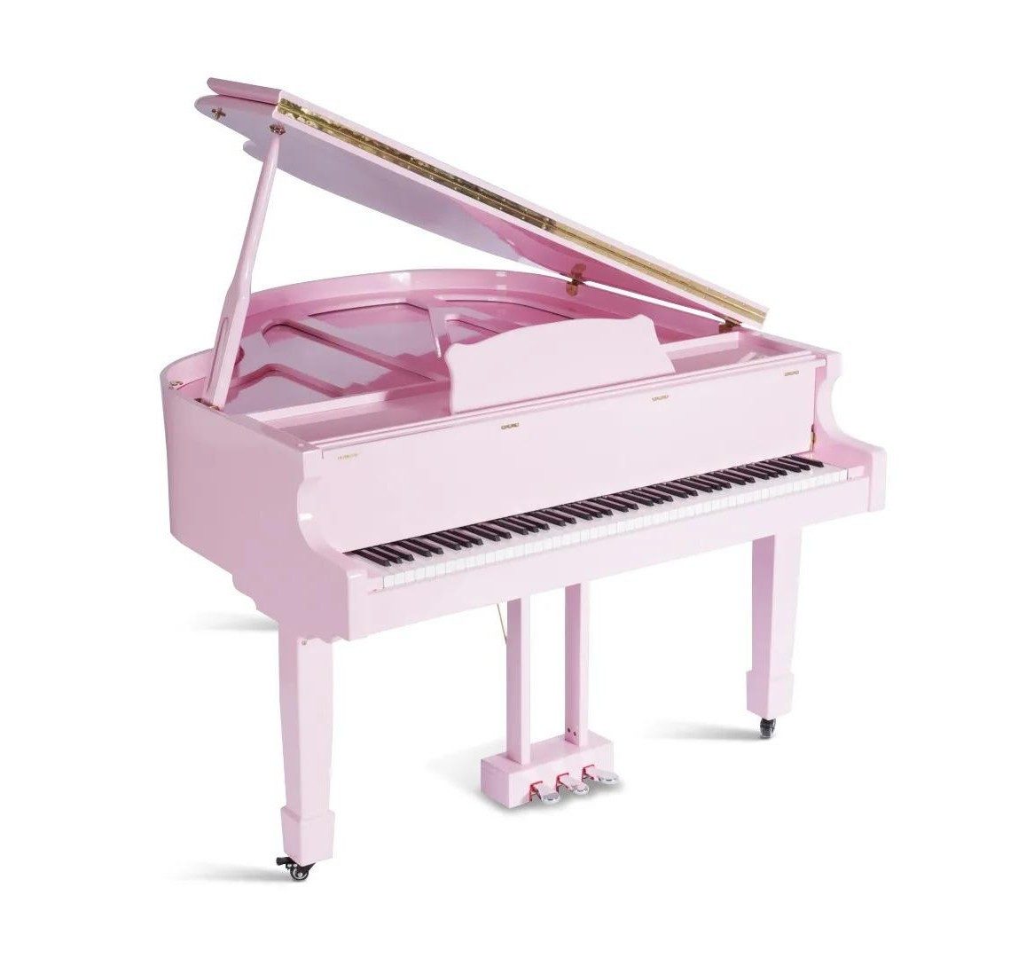 Xlmoebel Flügel Klavier Digitalpiano Hochglanz Rosa - Elegantes Klavier für Zuhause, Made in Europa