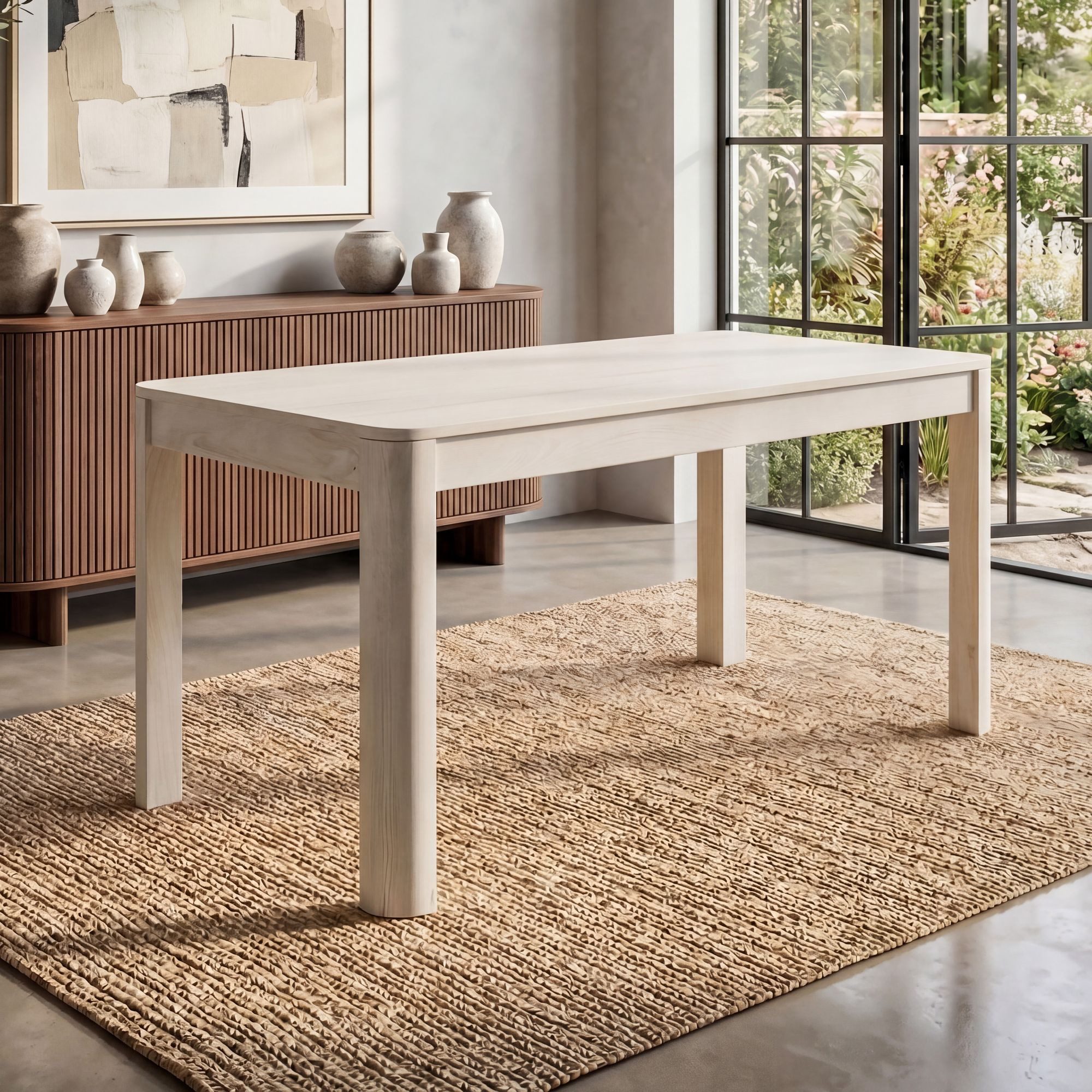 FINEBUY Esstisch FB115622 Esszimmertisch Küchentisch 6 Personen Holztisch Esszimmer (Natürliches Holzdesign mit klarer Form), Kompakte Tischlösung für kleine Essbereiche