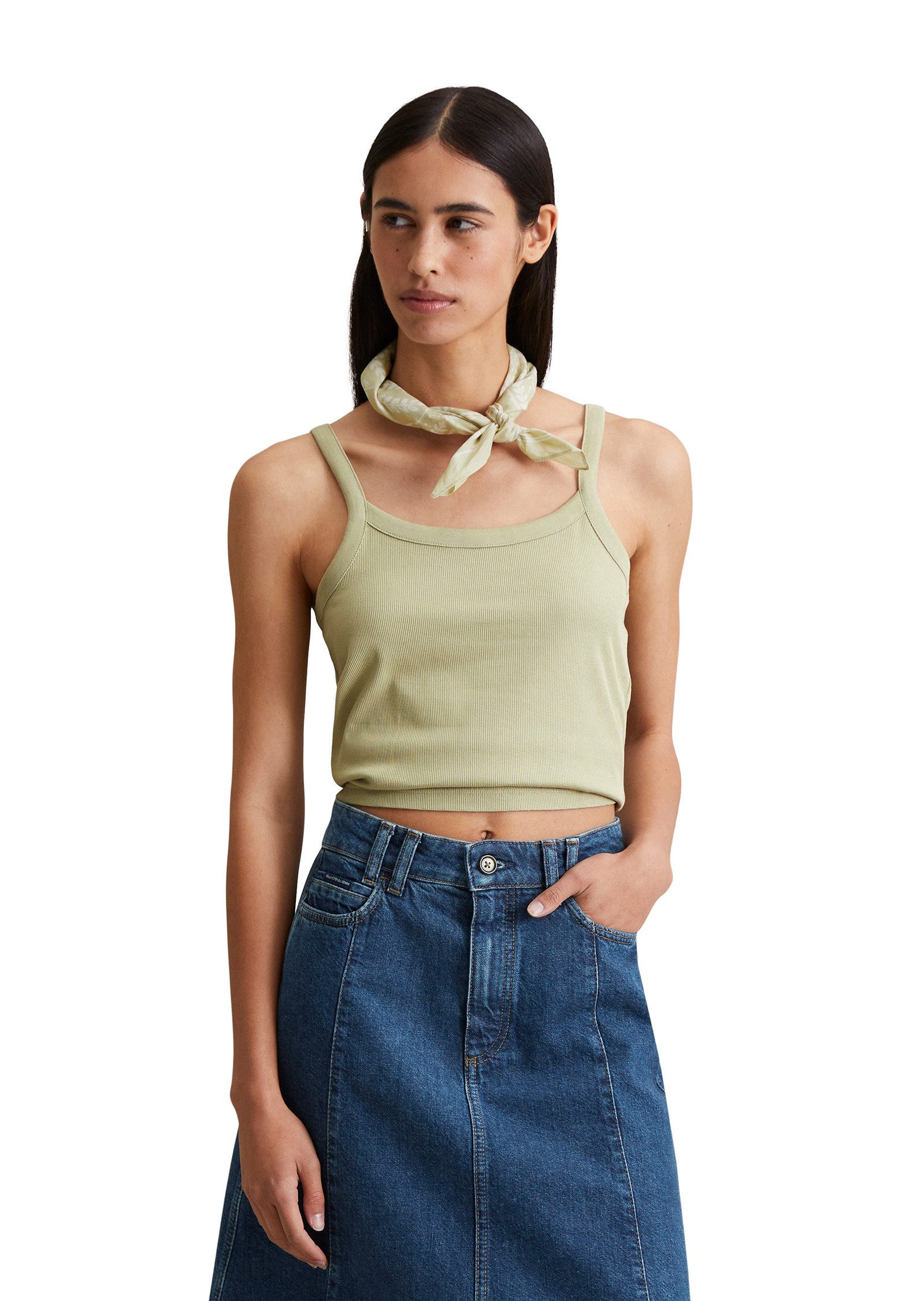 Marc O'Polo DENIM T-Shirt aus gerippter günstig online kaufen