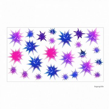 nikima Wandtattoo 230 Wandtattoo Sterne lila pink (PVC-Folie), In 6 vers. Größen