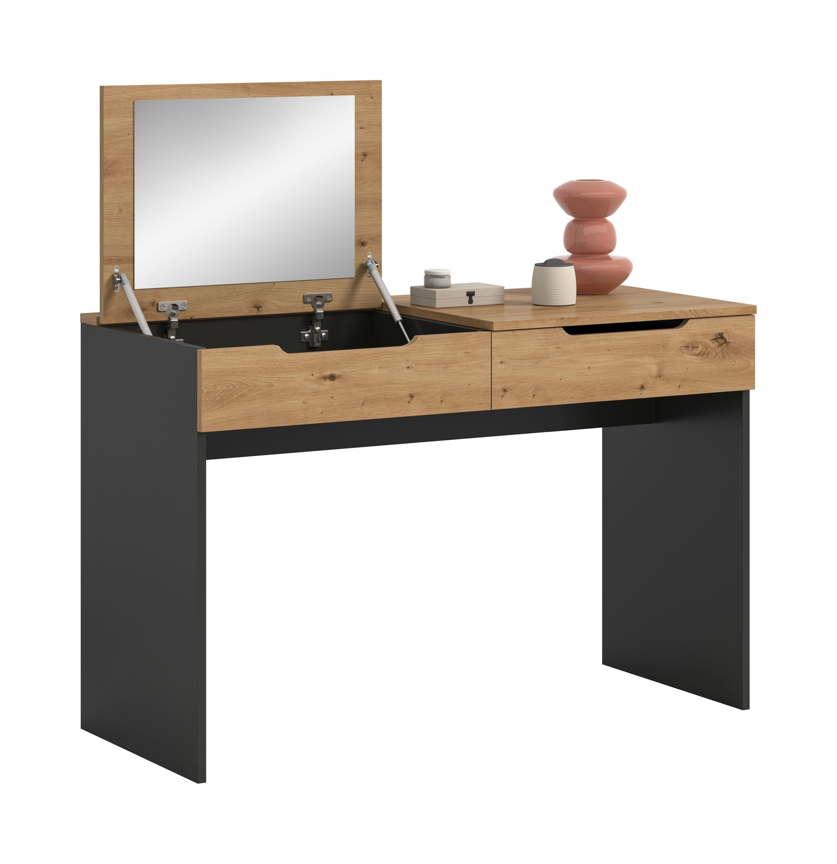 xonox.home Schminktisch Canu, in Basalt grau/ Artisan Nachbildung B/H/T: 115x76x50 cm