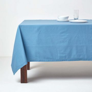 Homescapes Tischdecke Tischdecke himmelblau 100% Baumwolle, 137 x 137 cm (1-tlg)