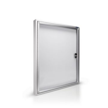 magnetoplan® Hängevitrine Außenschaukasten CC - 9xDIN A4 - Metallrückwand Weiß - Silber (1-St)