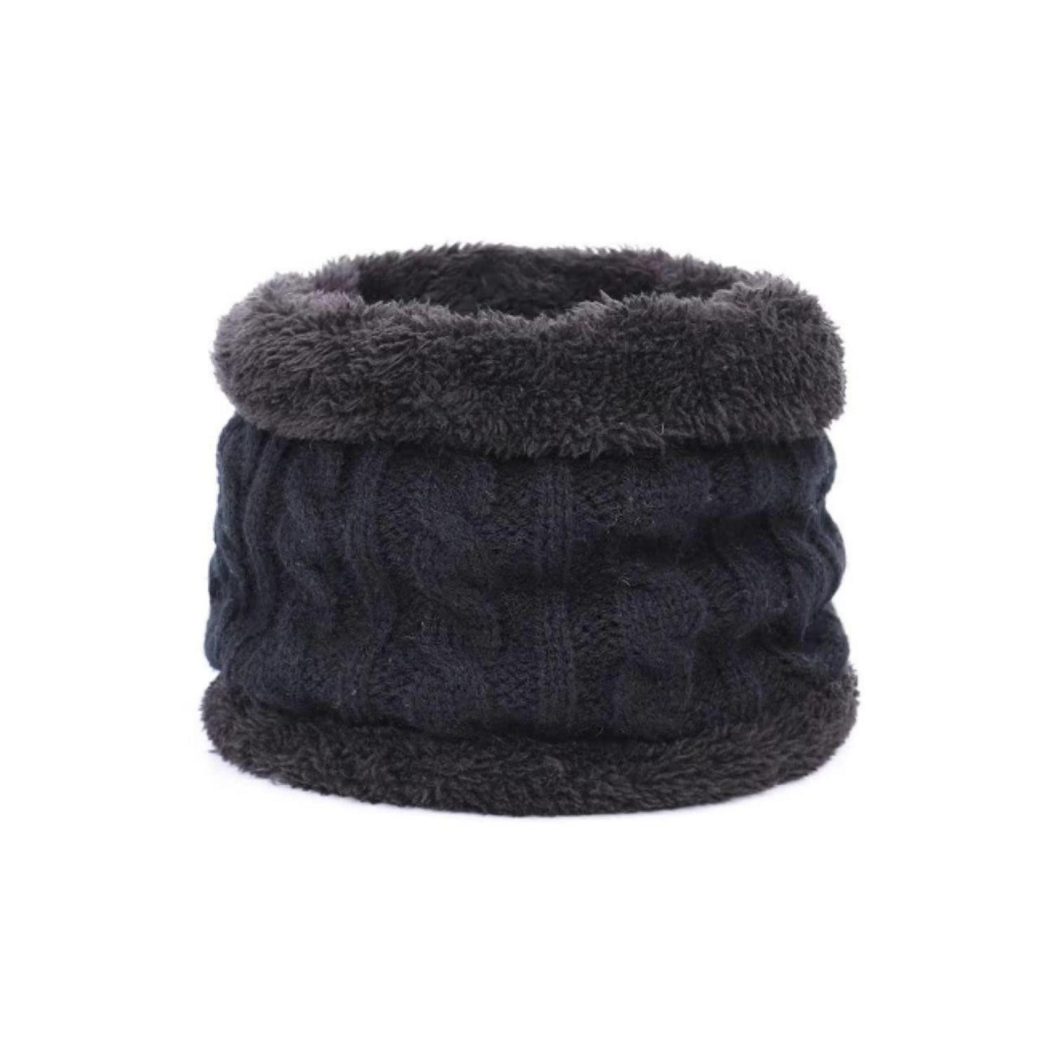 LuxusKollektion Loop Kinder Schlauchschal Baumwolle Herbst-Winter schwarz, (1-St)