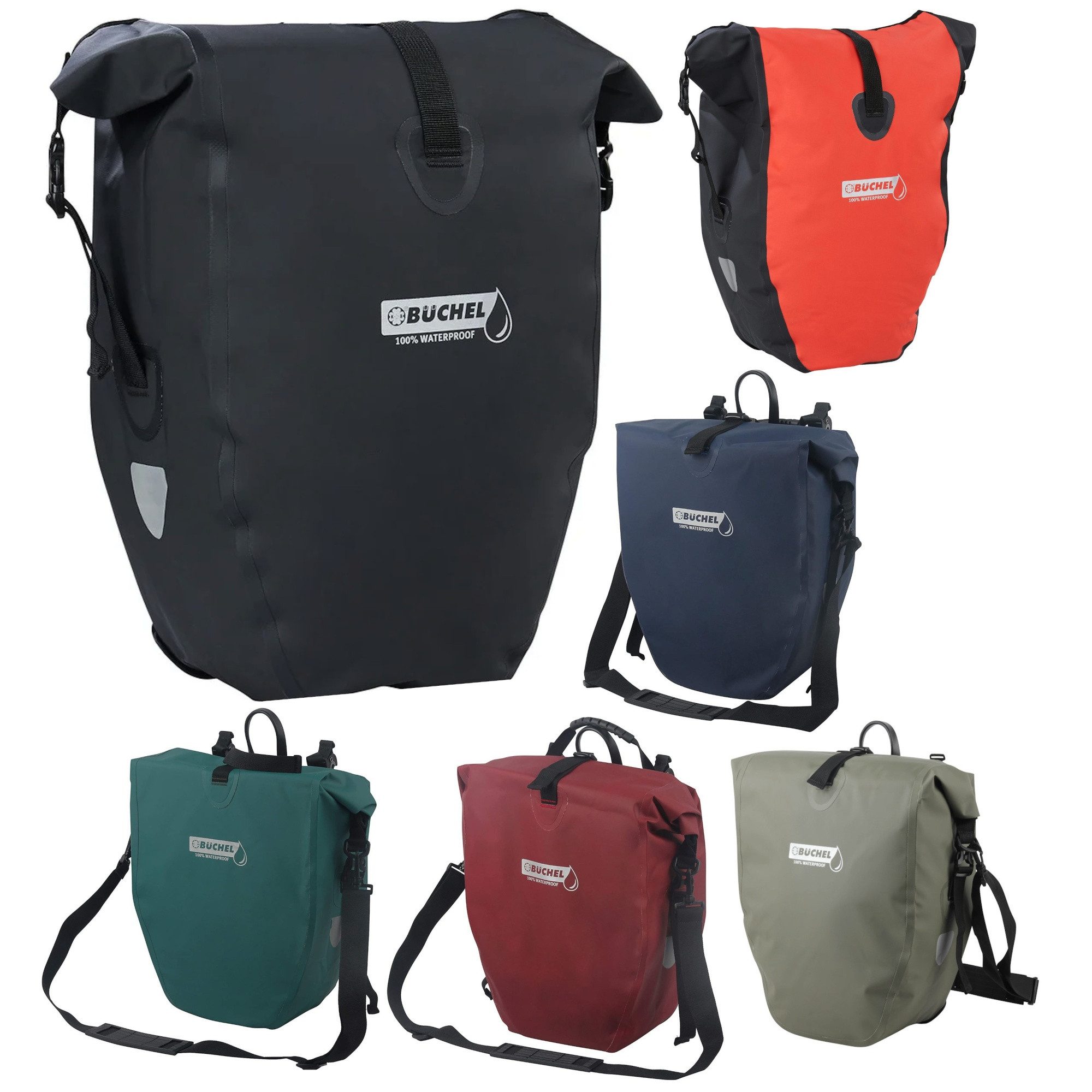 Büchel Fahrradtasche wasserdichte Radtaschen Gepäckträgertaschen 25 Liter E-Bike tauglich (1-tlg)