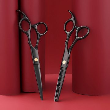 BUMHUM Haarschere 12-teiliges Haarschneide-Set für den Heimgebrauch - Friseurschere-Set, (mit Werkzeugen, glatte Zähne, zum Schneiden und Stylen von Haaren, Edelstahl Friseur Set, Haarschneideschere mit Friseurumhang)