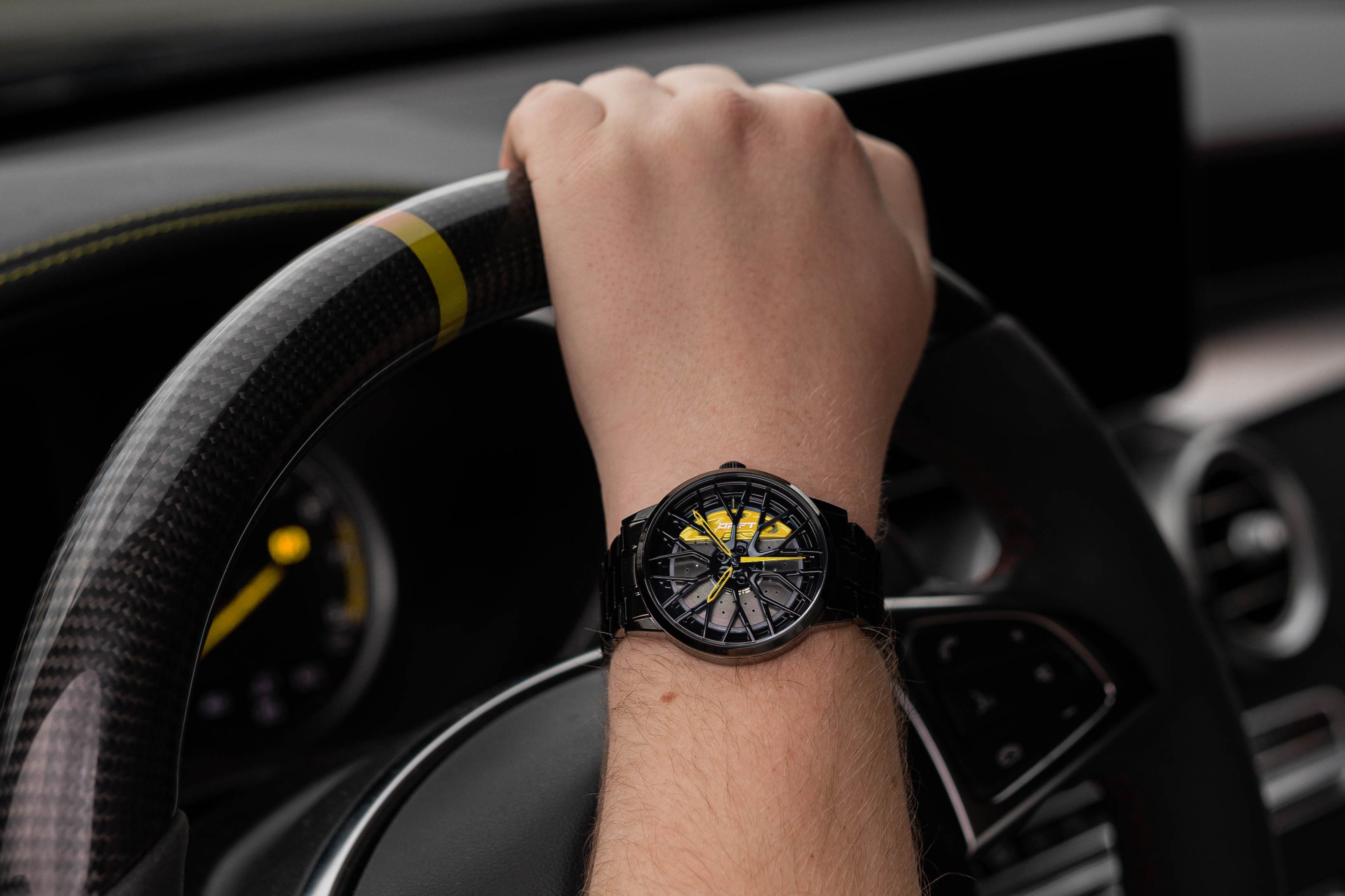 DRIFTELEMENT Quarzuhr MOTORSPORT FELGENUHR, Dreidimensionales Felgendesign günstig online kaufen