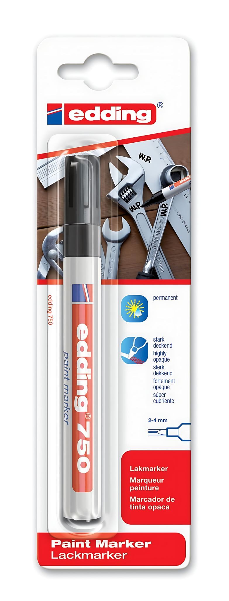 edding Malstift Edding Lackmarker 750 1er-Blister schwarz B2B