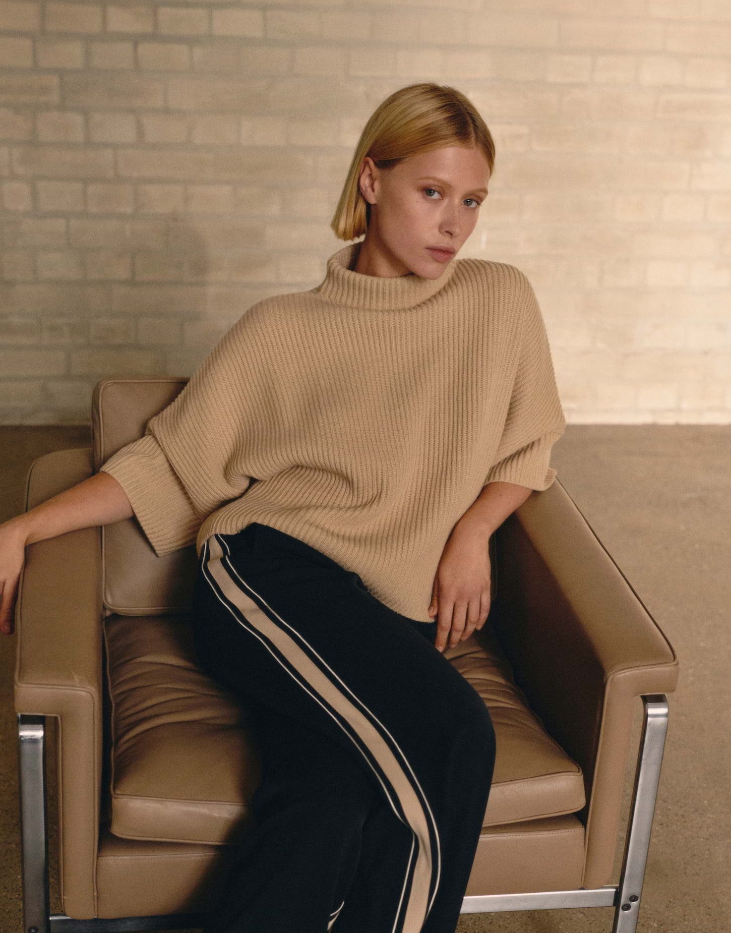 someday Strickpullover Verkürzter Strickpullover TALJA Loose aus Woll Mix