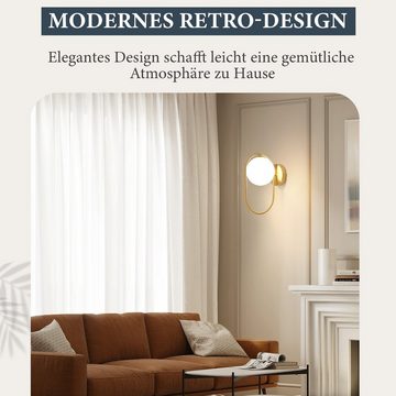 ZMH Wandleuchte Modern Innen Wandlampe aus Glas Flurlampe Gold G9, LED wechselbar, ohne Leuchtmittel, Kreatives Design für Treppenhaus Wohnzimmer Schlafzimmer