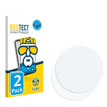 BROTECT Full-Screen Schutzfolie für walkbee Smartwatch 1.3" (rund), Displayschutzfolie, 2 Stück, 3D Curved klar