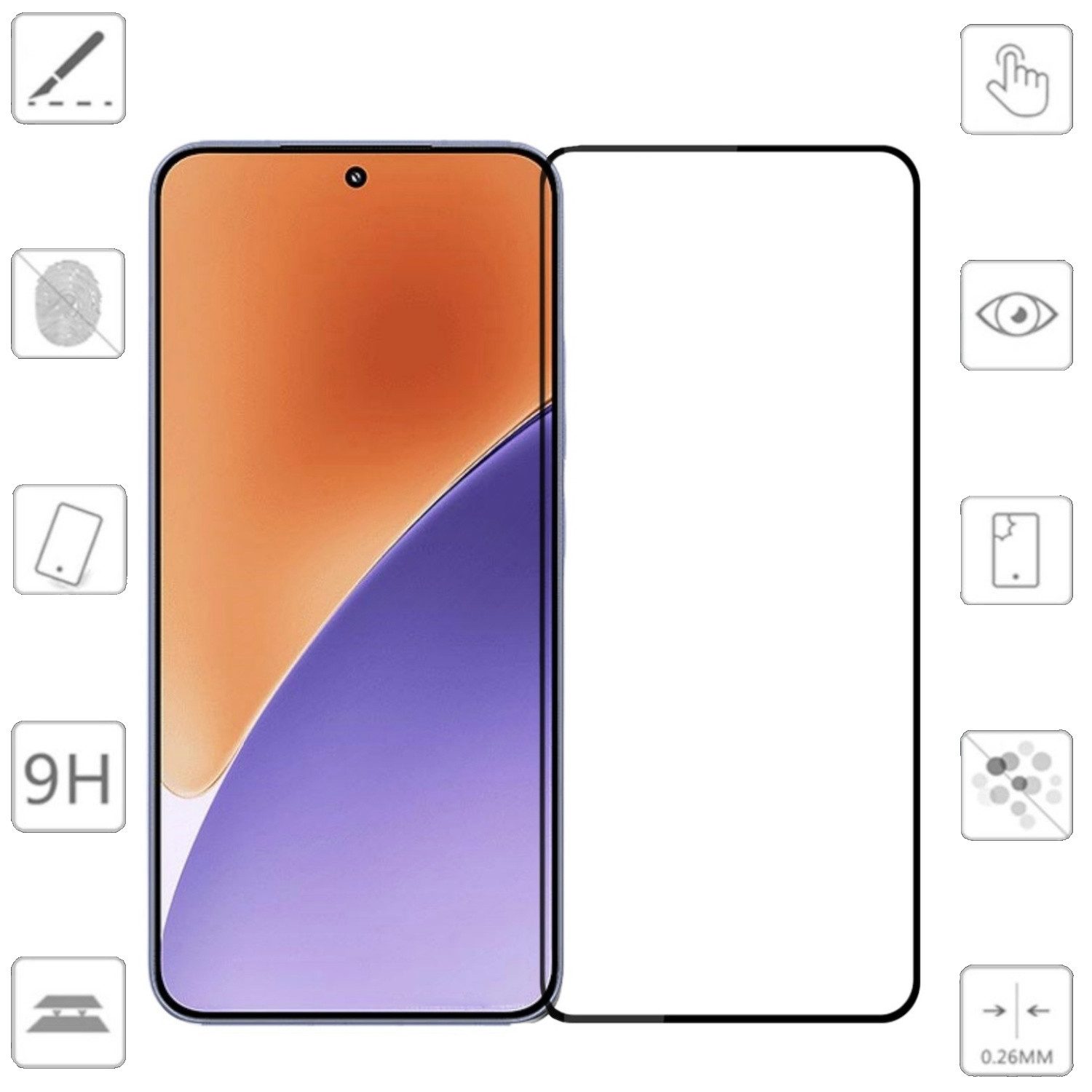 Handyhülle Für Xiaomi 15 1x 3D Premium Full LCD H9 0,3mm Hart Glas Folie Schutz