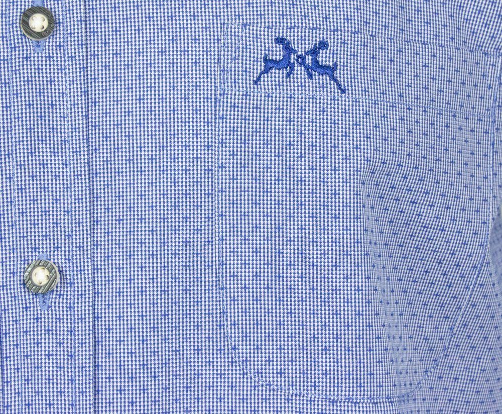 Maddox Trachtenhemd Fit Slim Trachtenhemd Maddox - Blau 'Milo' Herren