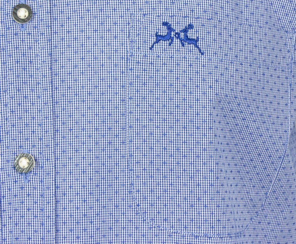 Blau Maddox - 'Milo' Trachtenhemd Maddox Herren Slim Trachtenhemd Fit