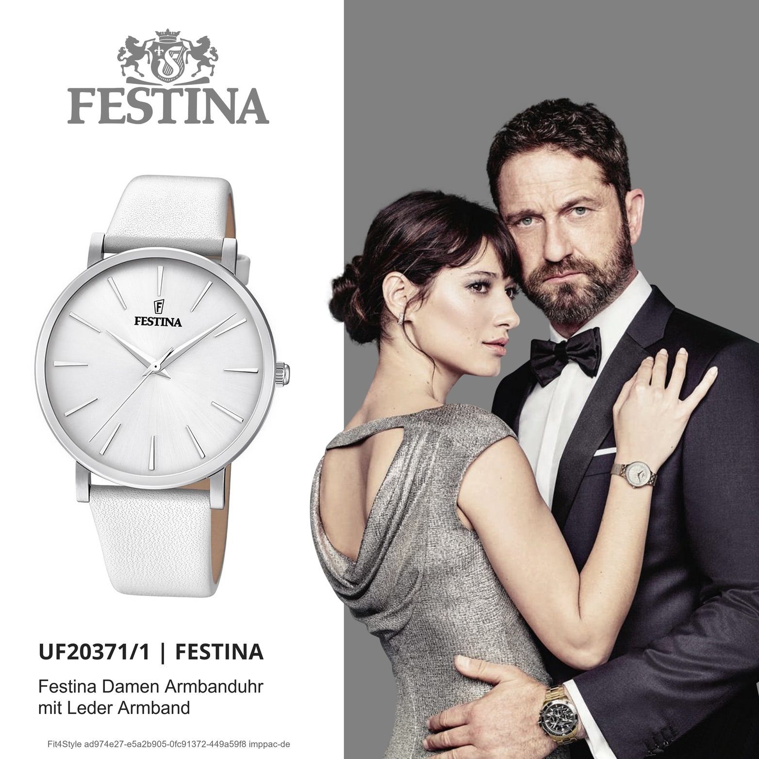 Festina Damen Damenuhr mittel 38mm) weiß, Quarzuhr (ca. Leder rund, Uhr, Festina Lederarmband