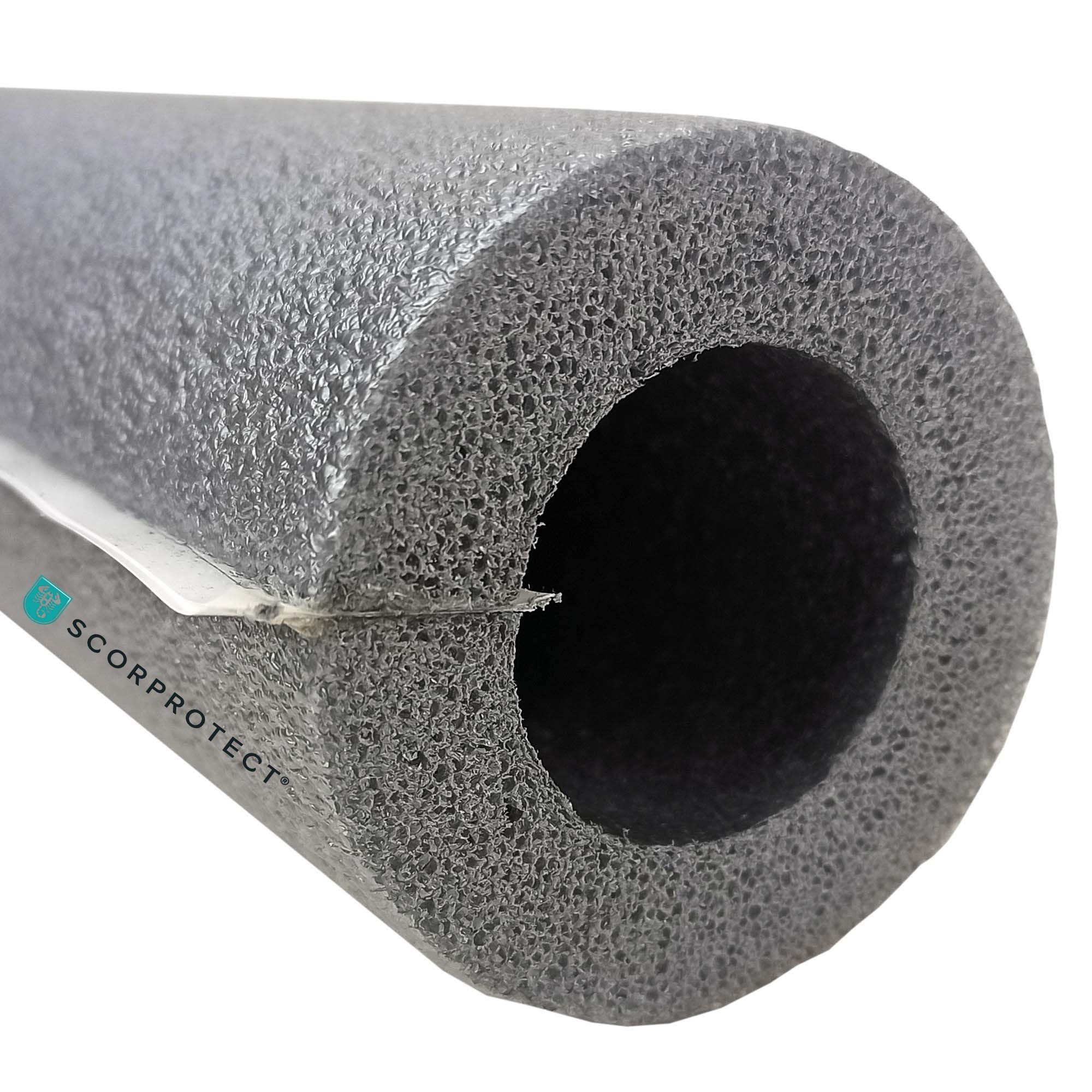 Scorprotect® Steinwolle PE Rohrisolierung selbstklebend 1 m Ware Farbe grau