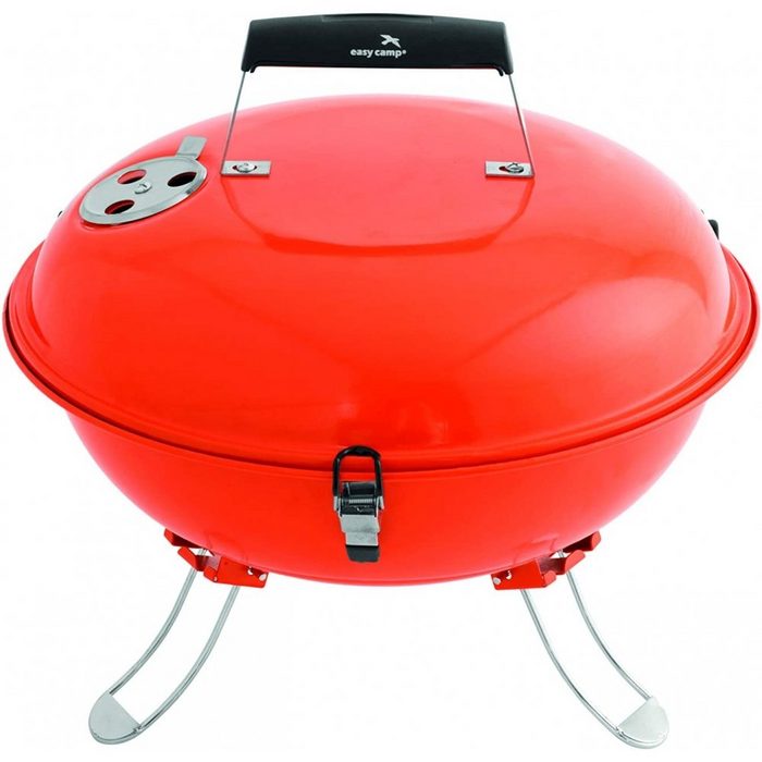 easy camp Holzkohlegrill Adventure Grill - Kugelgrill - orange Outdoor Camping