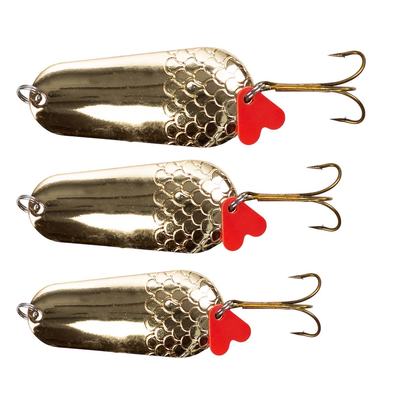 Kunstköder Blinker-Set zum Raubfischangeln 16-34g Löffelblinker Gold 3 Stück