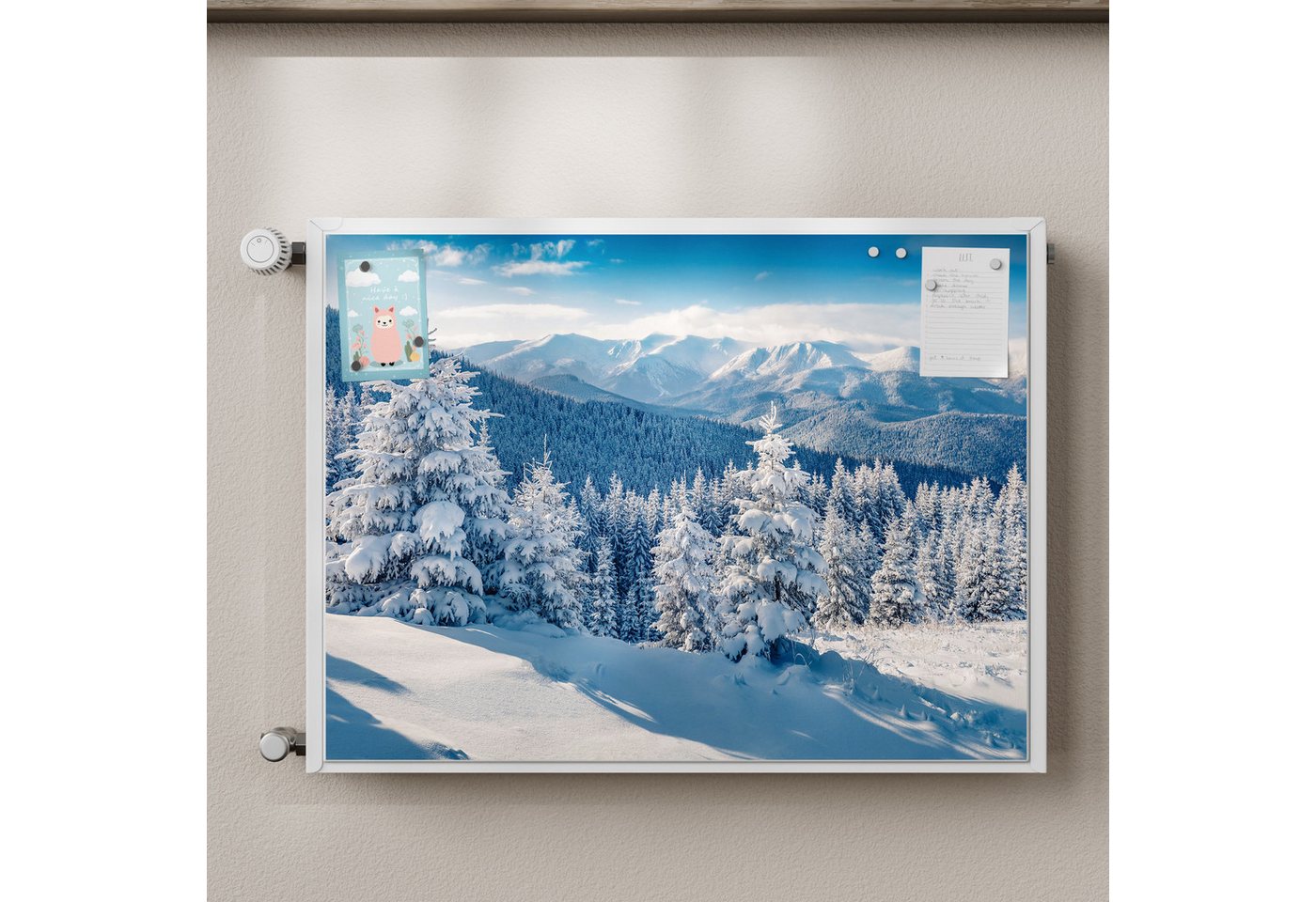 Thumbnail - DEQORI Magnetfolie 'Karpatenwinter', beschreibbar Heizung Magnetmatte magnetisch Magnetfolie