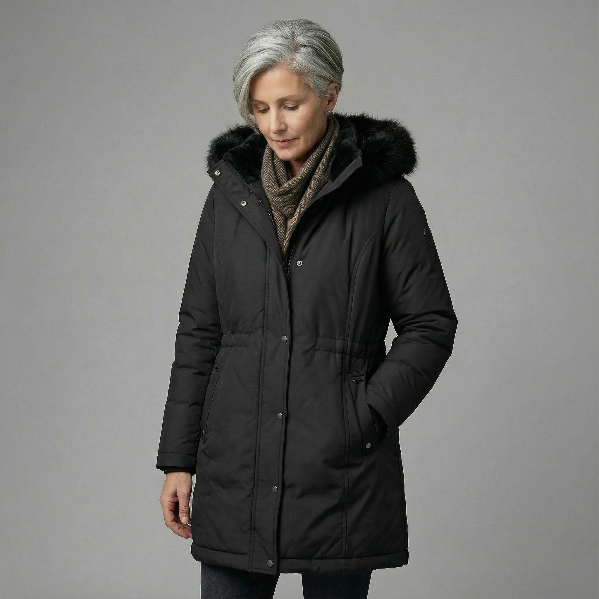 OriginalYou Kurzmantel Damen Kurzmantel Parka mit Teddyfell gefüttert auch in großen Größen erhältlich