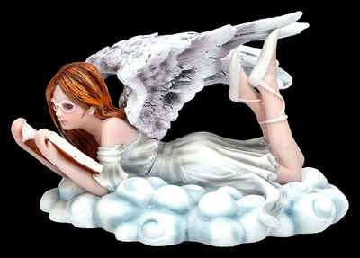 Figuren Shop GmbH Fantasy-Figur Engel Figur - Anja liest Buch auf Wolke - Fantasy Dekofigur Dekoration