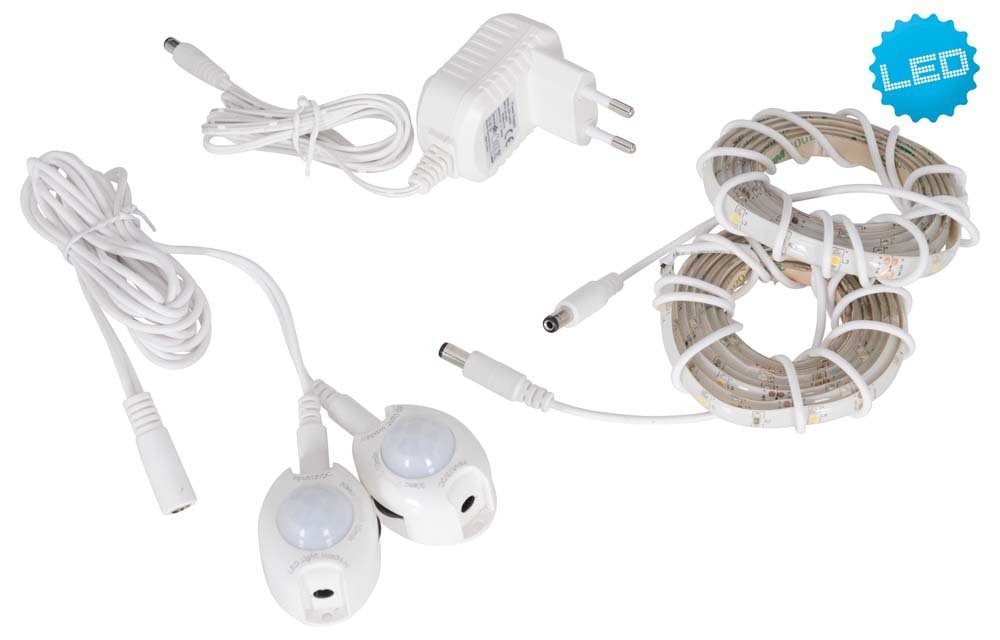 näve Dekolicht, LED-Leuchtmittel fest verbaut, Warmweiß, Stripe Lichterkette Wohnzimmerlampe Bewegungsmelder weiß Timer LED L