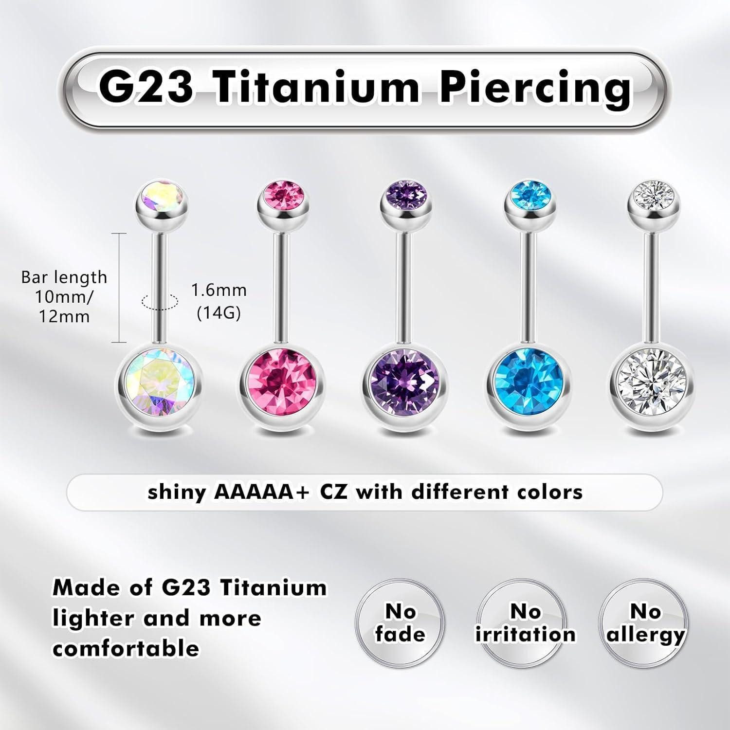 LuxusKollektion Bauchnabelpiercing G23 Titan Bauchnabelpiercing Gold Silber günstig online kaufen