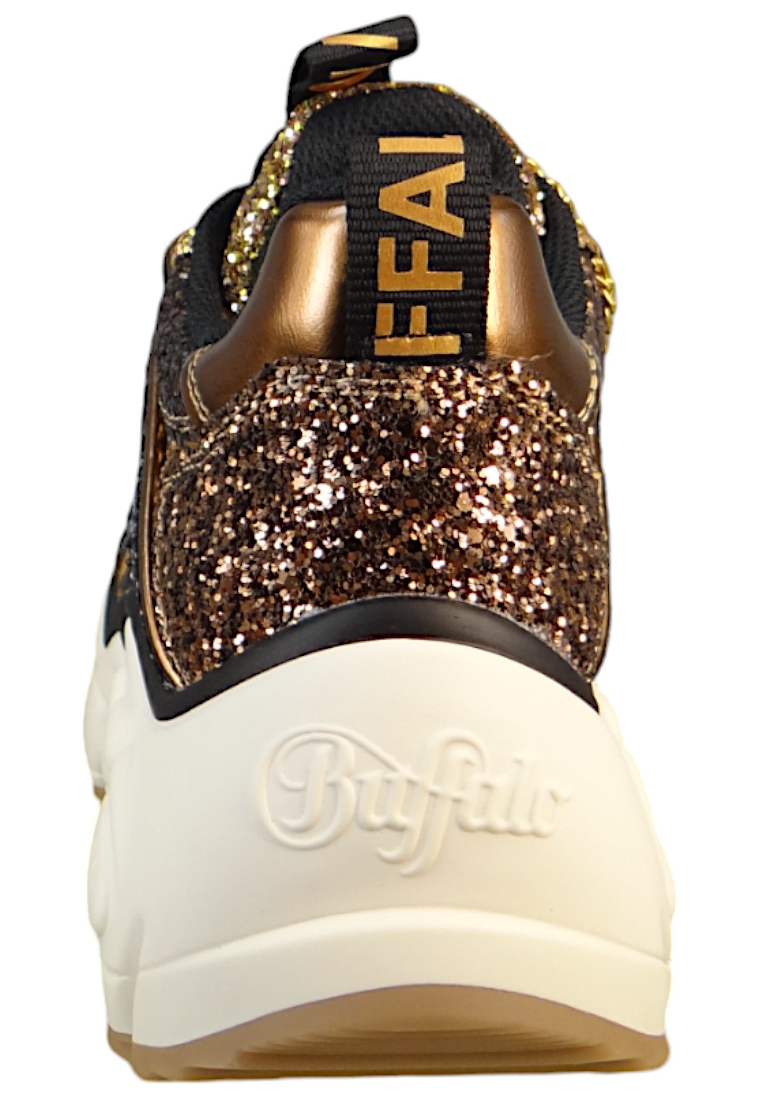Buffalo 1636282 Binary Glam Low Top Black/Gold Sneaker
