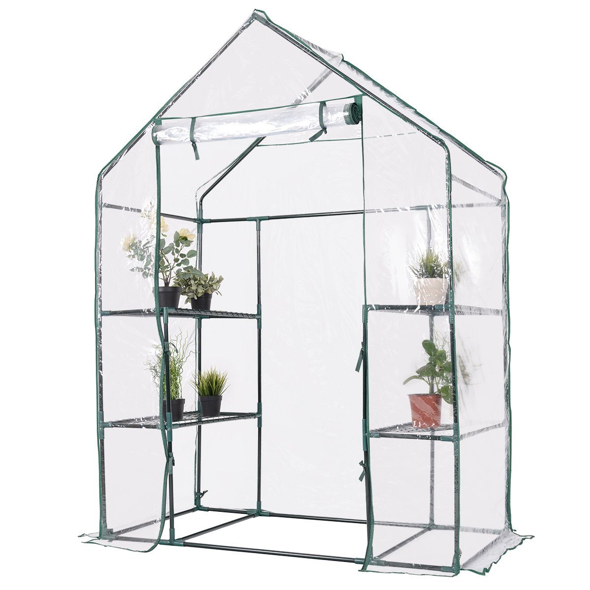 COSTWAY Foliengewächshaus Gewächshaus, 143x73x195cm günstig online kaufen