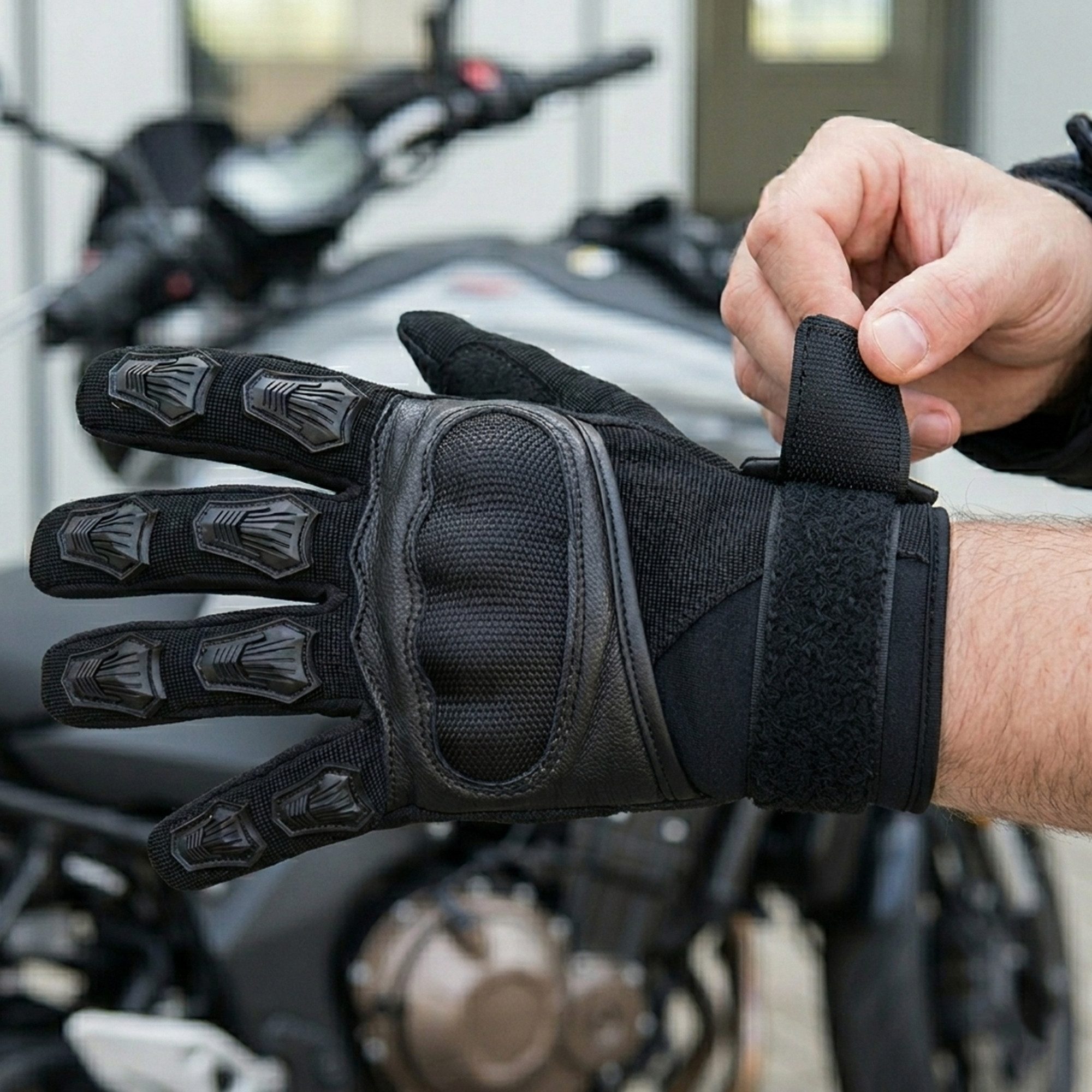 German Wear Motorradhandschuhe GW400G-M6 Motocross Motorradhandschuhe Schwarz