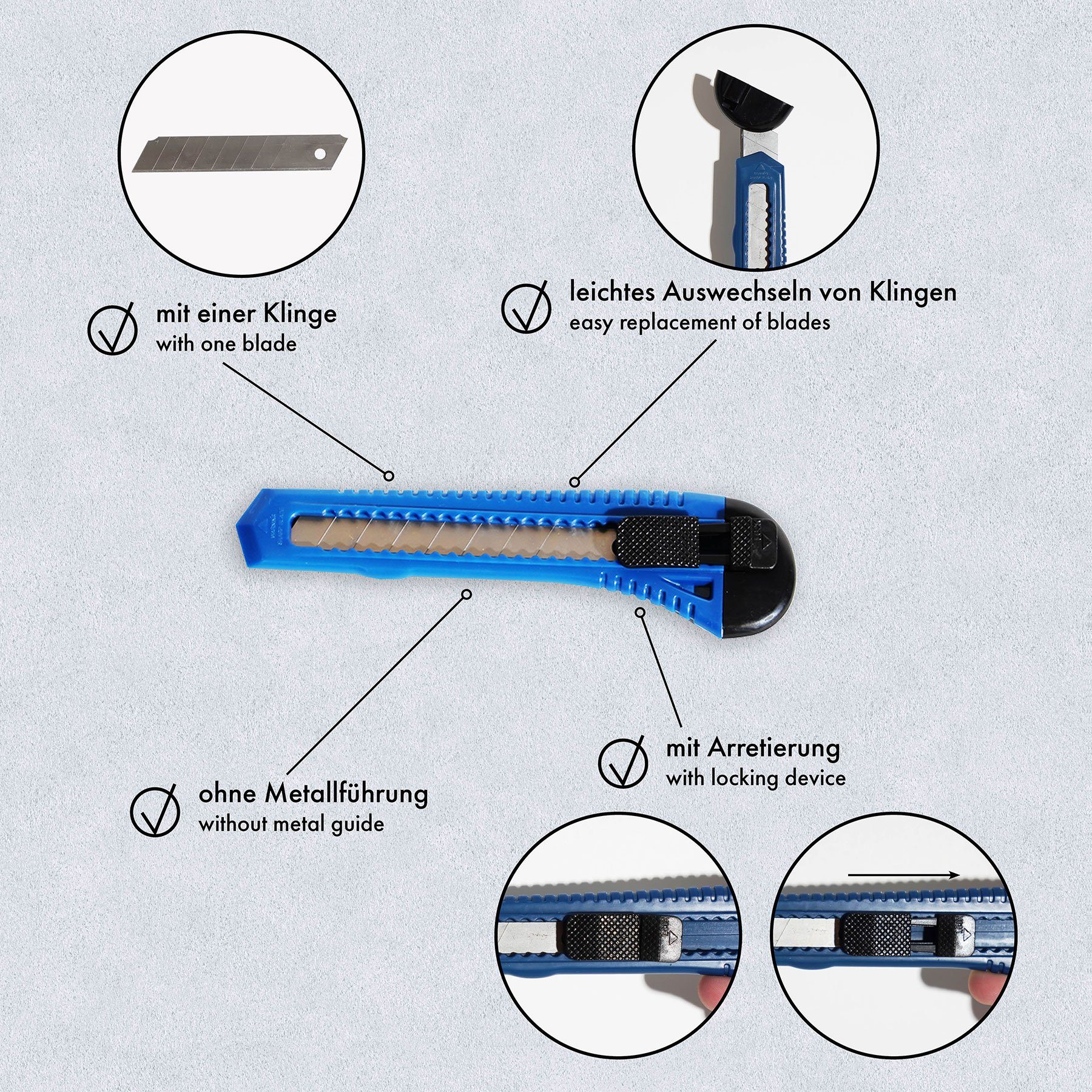 Thumbnail - PROVISTON Cuttermesser Cuttermesser, Kunststoff, 18 mm, Teppichmesser