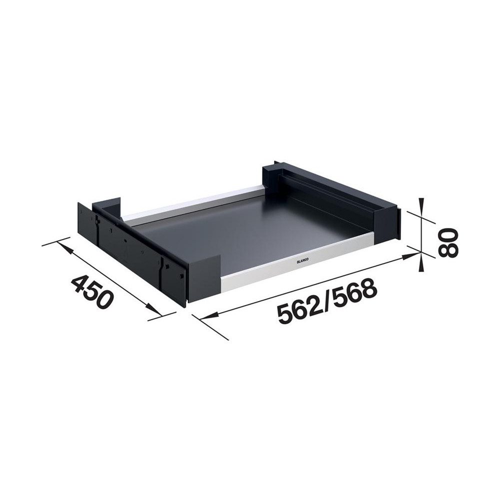 Blanco Einbaumülleimer Abfallsammler-Zubehör Flat Drawer 60 P, Abfalleimer Einbau, Einbau Abfallbehälter