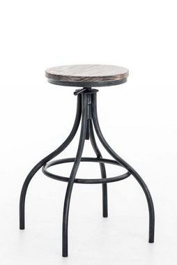 TPFLiving Barhocker Jos (mit Fußstütze - höhenverstellbar - Hocker für Theke & Küche), 360° drehbar - Gestell: antik silberfarbenes Metall - Sitzfläche: Holz