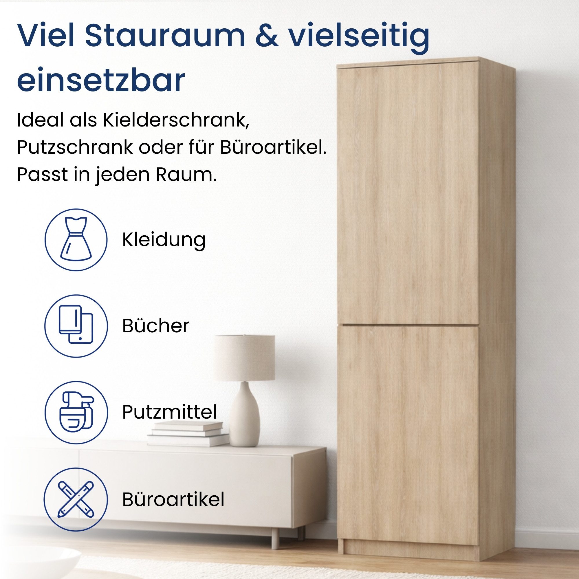 Home Collective Kleiderschrank Garderobenschrank Mehrzweckschrank Schrank platzsparend & vielseitig (50x40x180,5 cm (BxTxH), ideal für Schlafzimmer Flur & Arbei – Bild 4 von 5