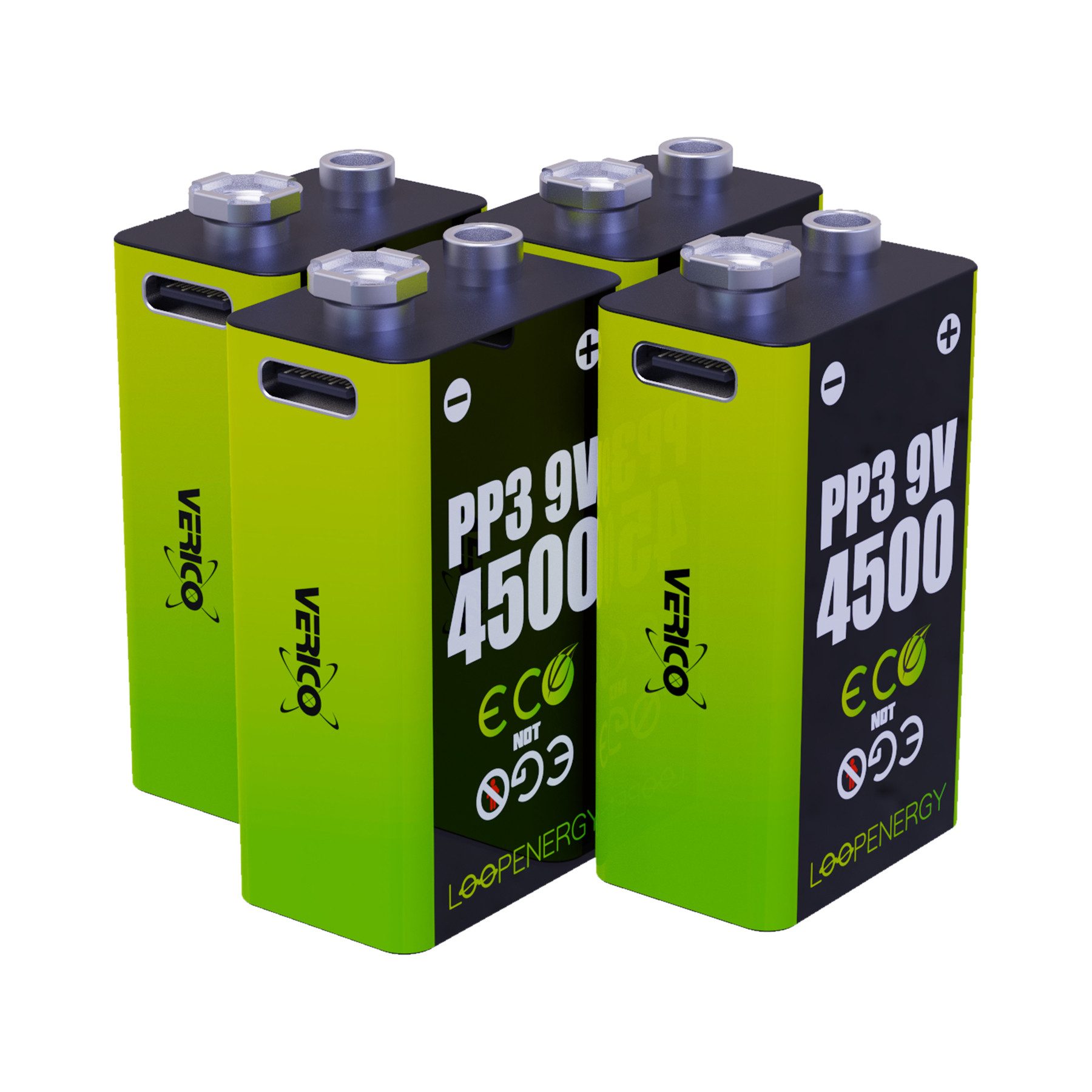 VERICO Li-Ion-Akku Loop Energy 9 V- Block, 4er Akku-Set