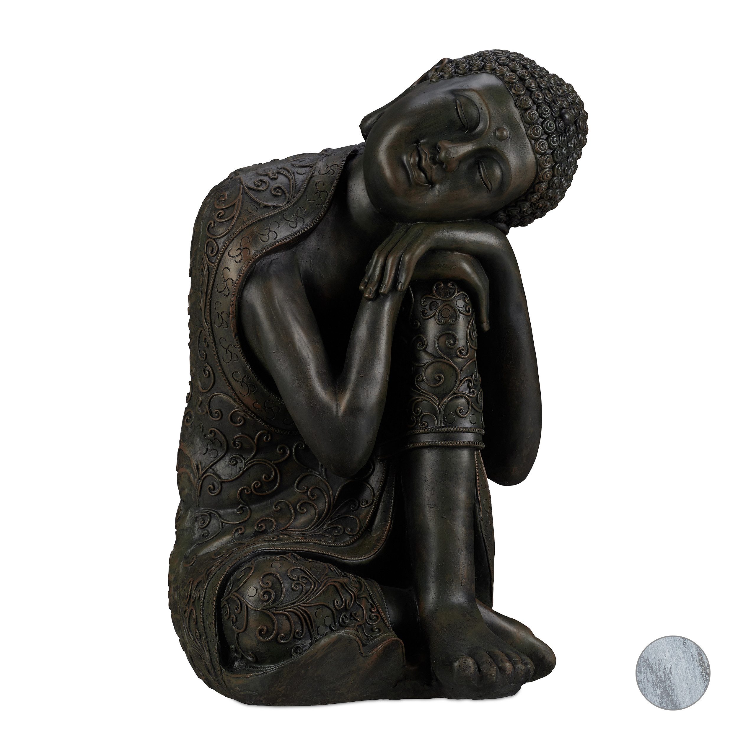 relaxdays Buddhafigur Buddha Figur geneigter Kopf günstig online kaufen