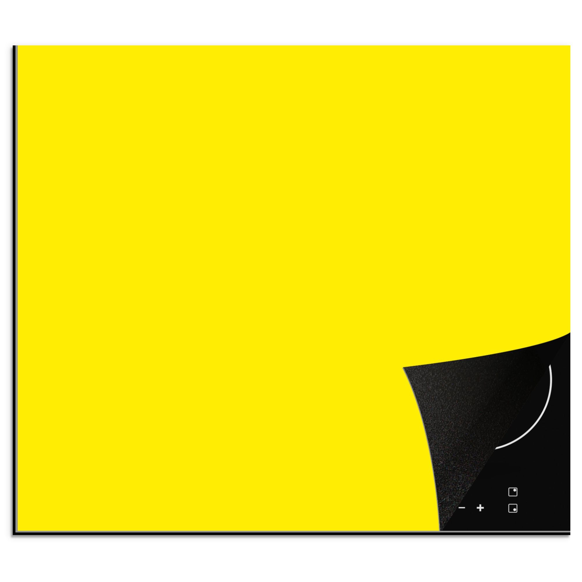 MuchoWow Herdblende-/Abdeckplatte Gelb - Zitrone - Neon - Farben, Vinyl, (1 tlg), 60x52 cm, Mobile Arbeitsfläche nutzbar, Ceranfeldabdeckung