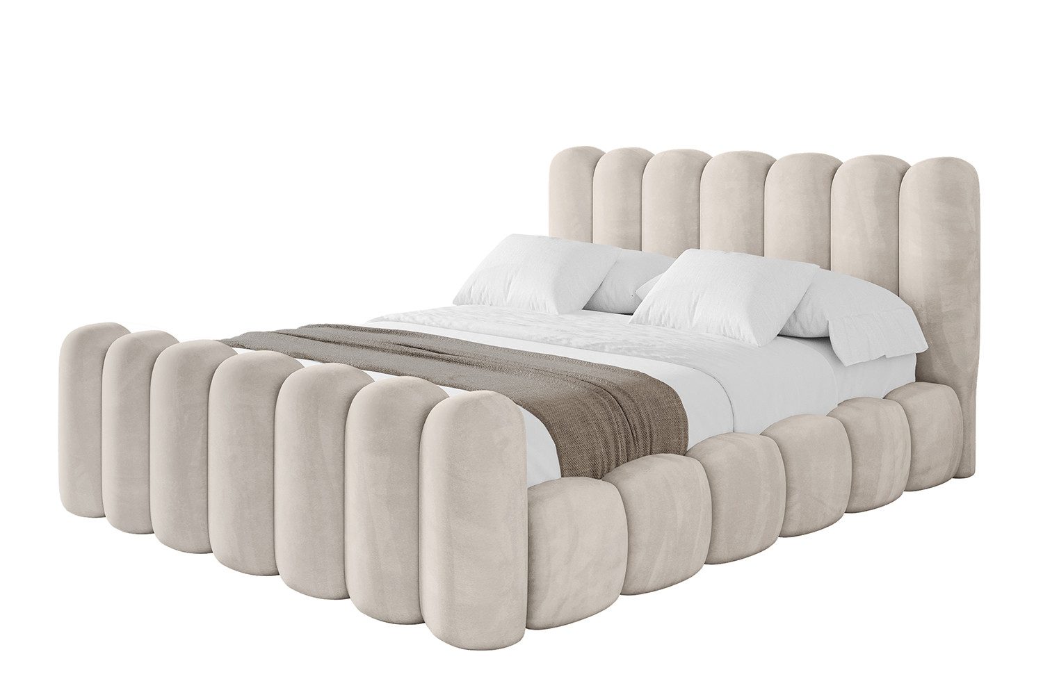 ALTDECOR Polsterbett SENA-Z (Polsterbett mit Bettkasten und Lattenrost, Boxbett ohne Matratze), Doppelbett mit Stauraum, Bett mit Kopfteil