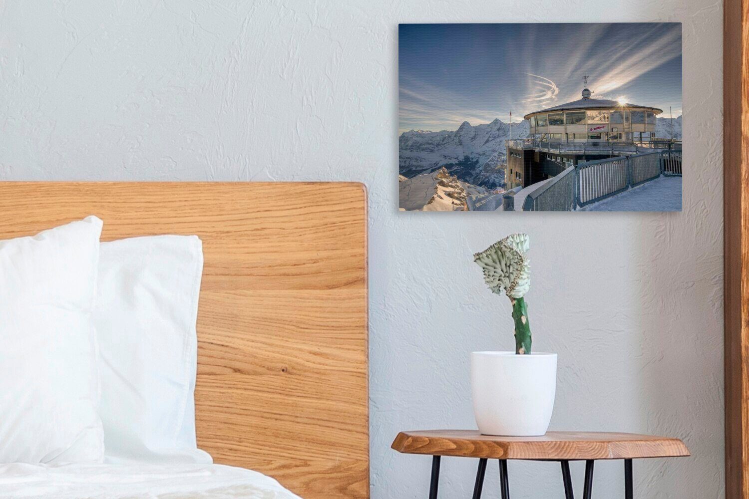 (1 Aufhängefertig, Schweiz, vom Foto OneMillionCanvasses® 30x20 cm Leinwandbild Wanddeko, Schilthorn Leinwandbilder, der Wandbild St), in