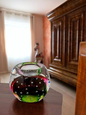 Aubaho Kerzenständer Teelichthalter Windlicht Kerzenhalter Glas im Murano Antik-Stil 9cm (d